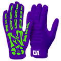 NXTRND G1® Youth Skeleton Football Gloves Purple & Green
