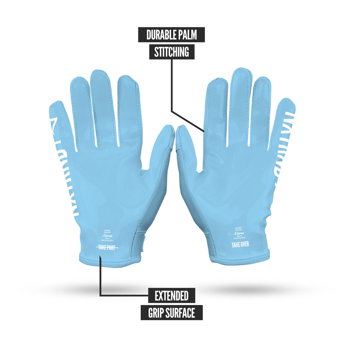 NXTRND G1® Youth Football Gloves Columbia Blue
