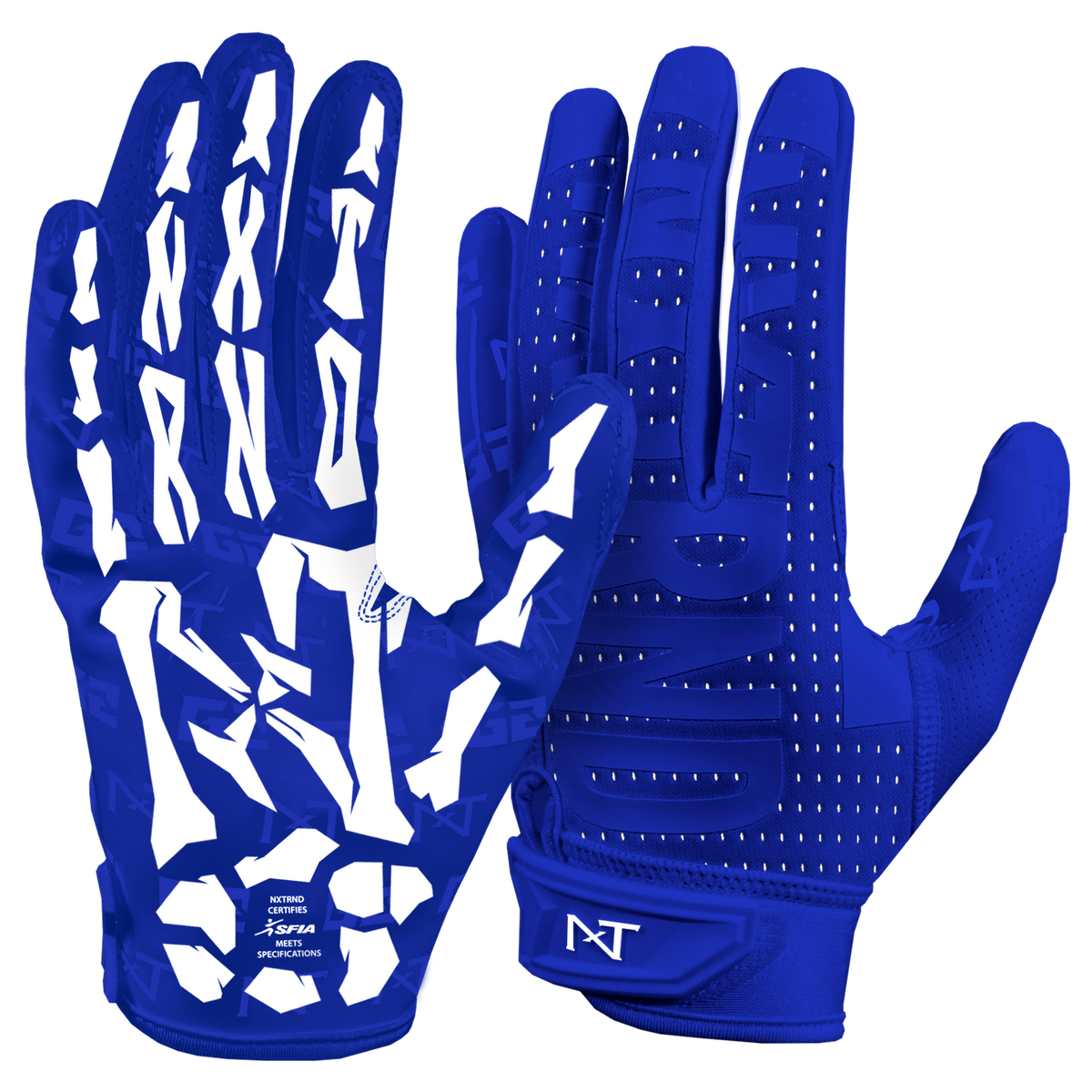 NXTRND G2® Pro Skeleton Football Gloves Blue & White