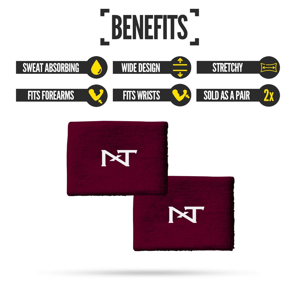 NXTRND Wrist Bands Maroon (1 Pair)