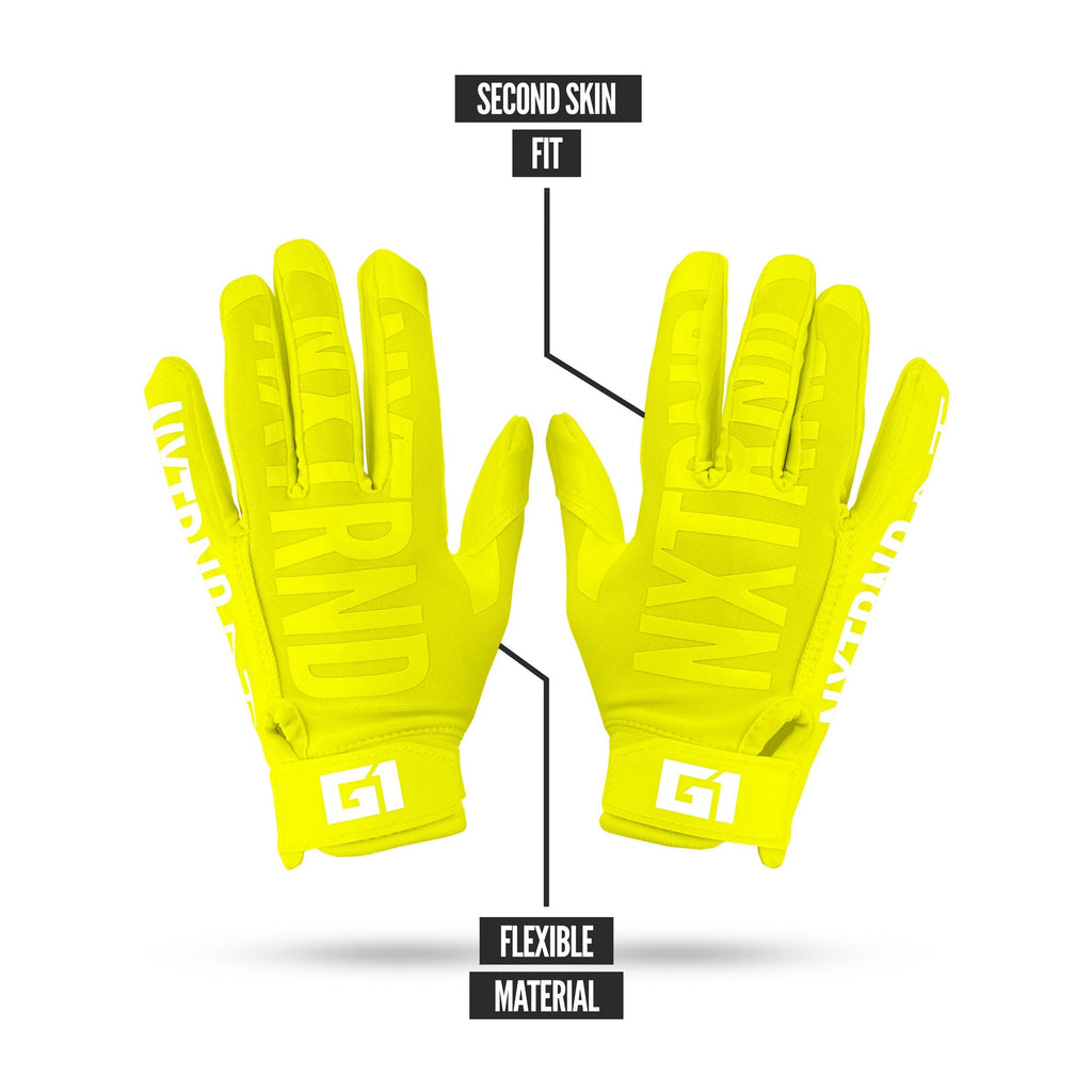 NXTRND G1® Youth Football Gloves Neon Yellow