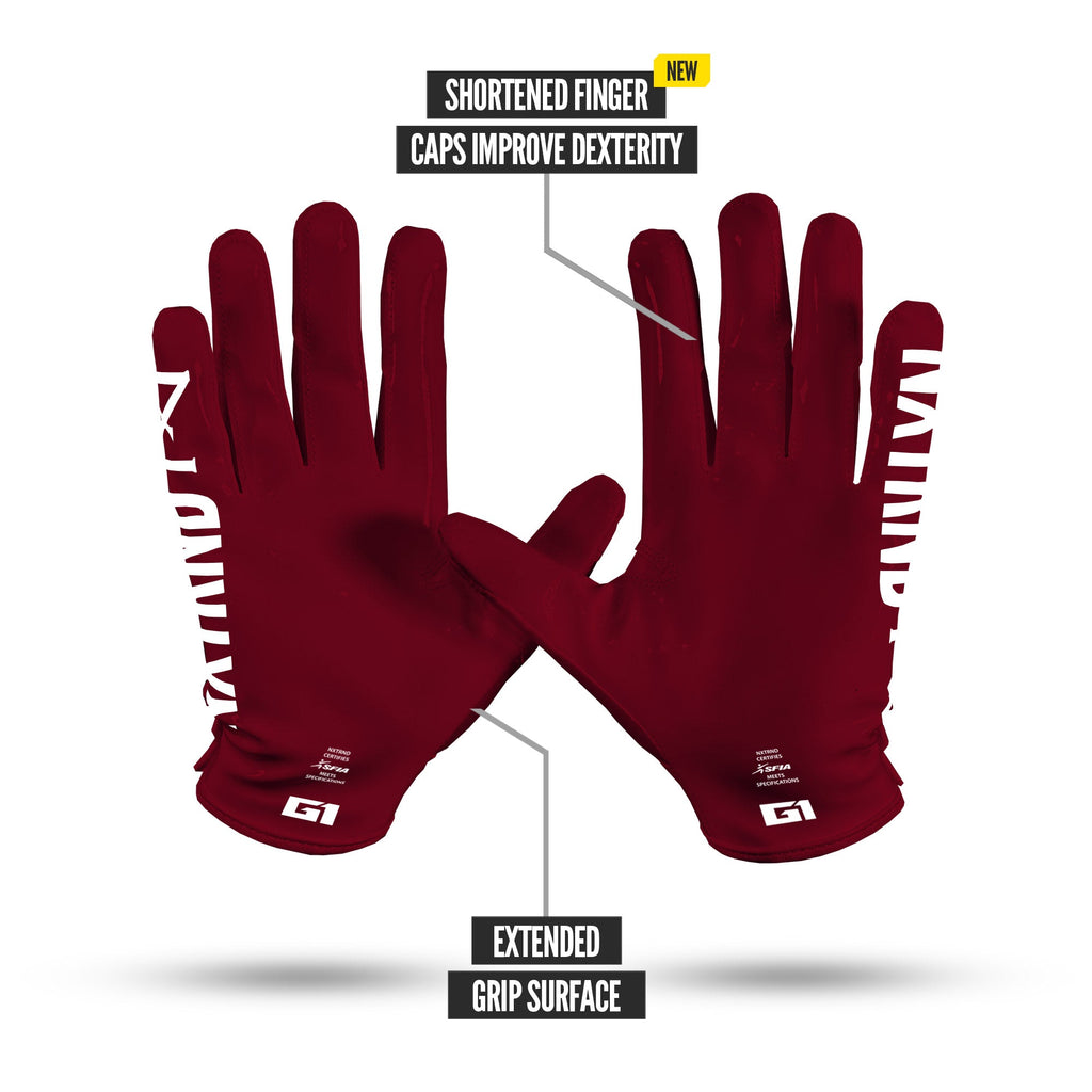 NXTRND G1® Pro Football Gloves Maroon