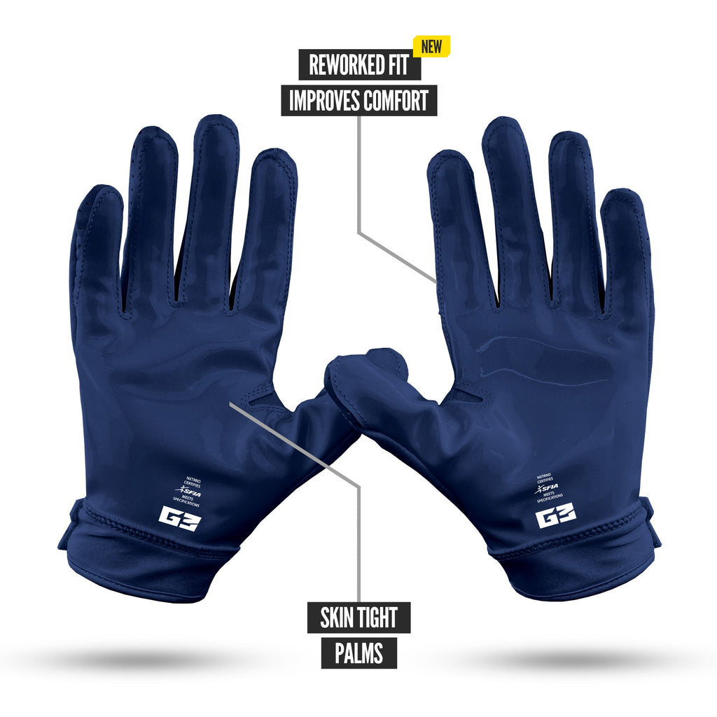 NXTRND G3® Pro Padded Football Gloves Navy Blue