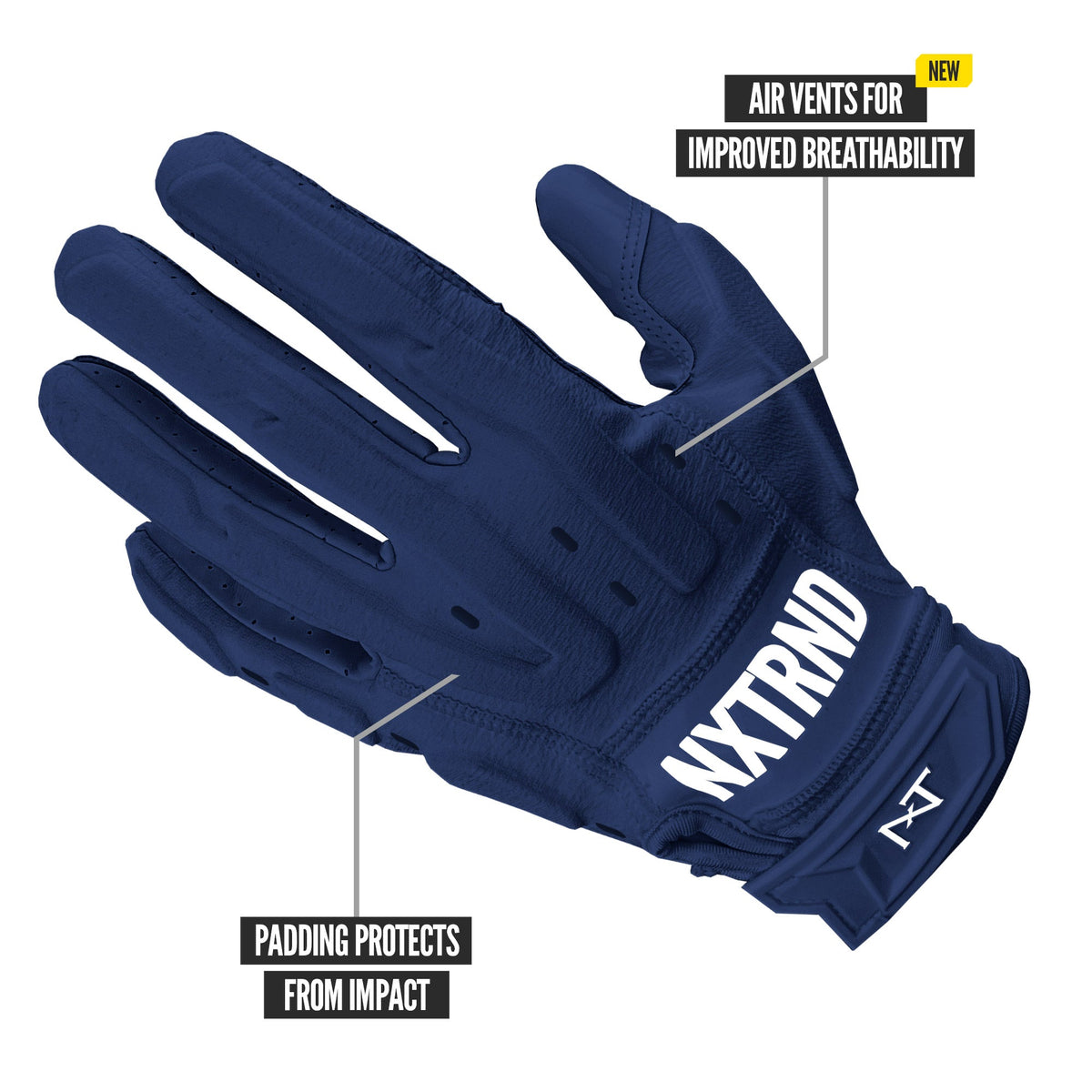 NXTRND G3® Pro Padded Football Gloves Navy Blue