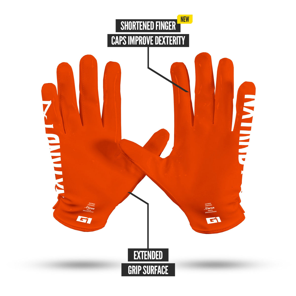 NXTRND G1® Pro Football Gloves Orange