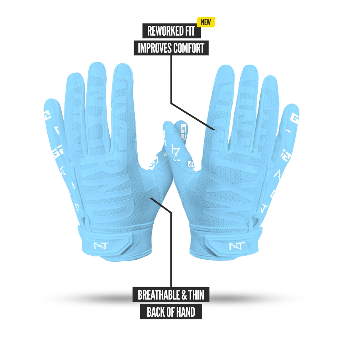 NXTRND G2® Pro Football Gloves Columbia Blue