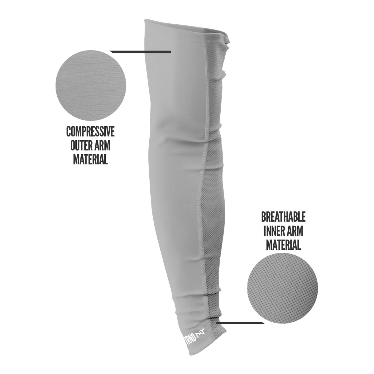NXTRND AirTek Arm Sleeves Grey (1 Pair)