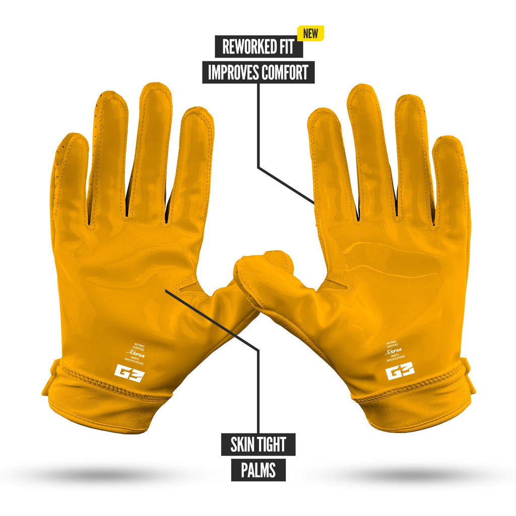 NXTRND G3® Pro Padded Football Gloves Yellow