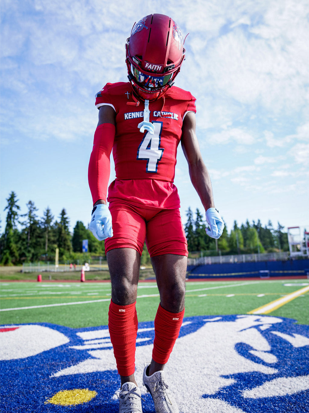 NXTRND Scrunch Football Leg Sleeves Red