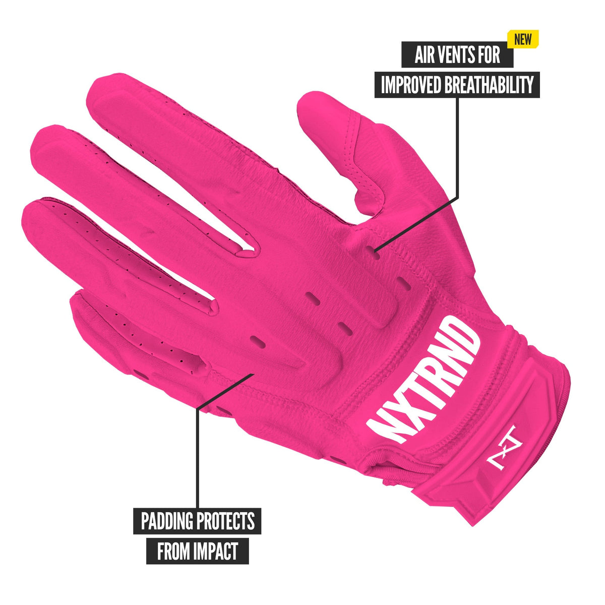 NXTRND G3® Pro Padded Football Gloves Pink