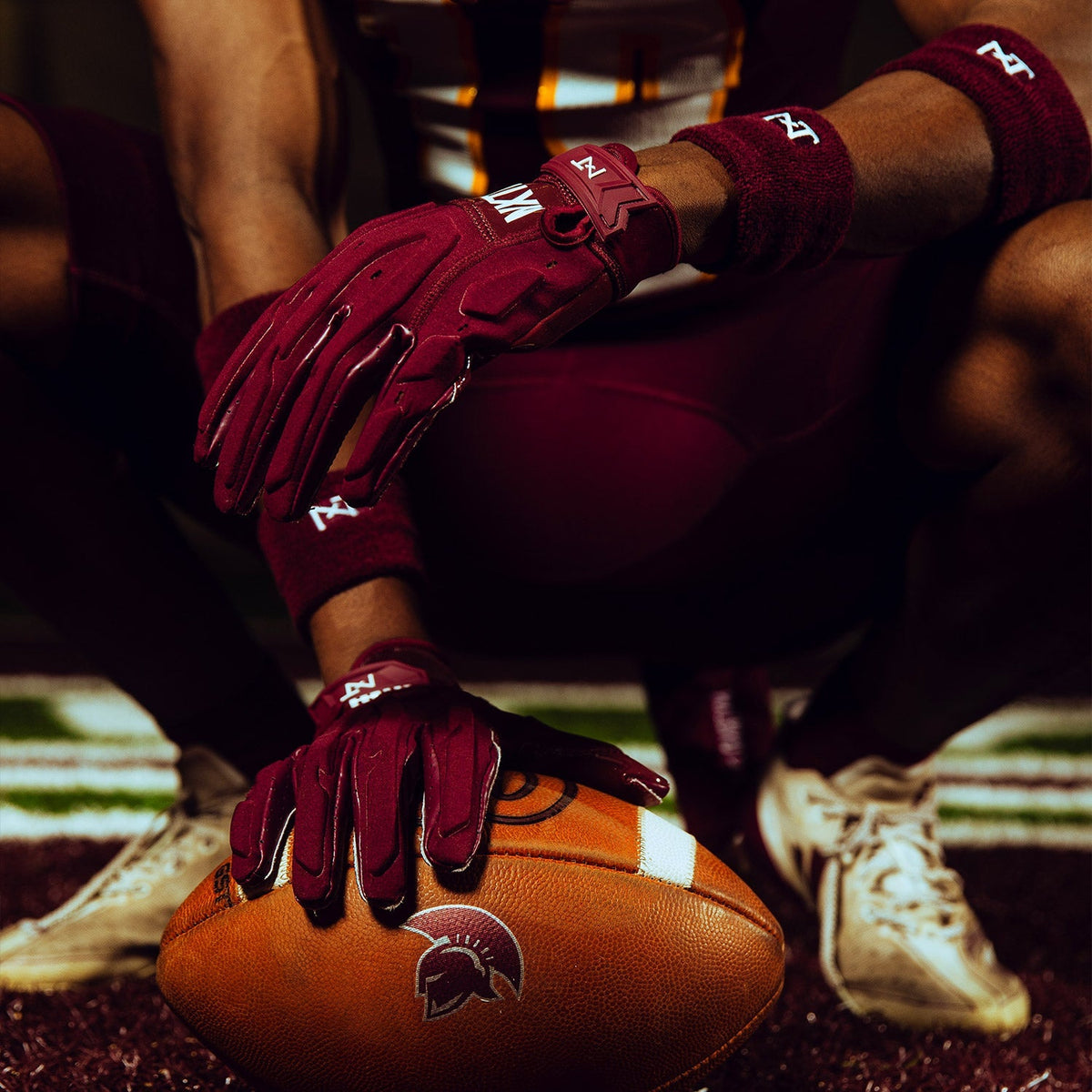 NXTRND G3® Pro Padded Football Gloves Maroon