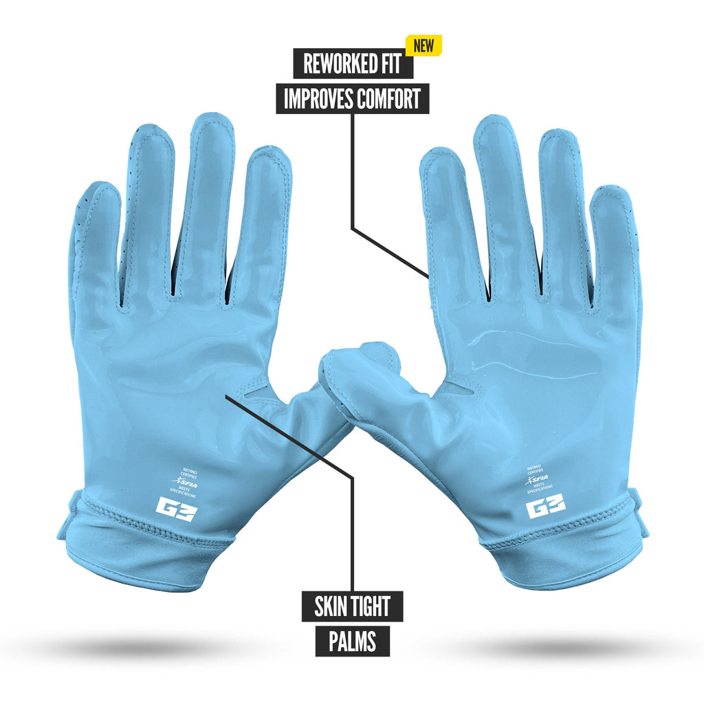 NXTRND G3® Pro Padded Football Gloves Columbia Blue