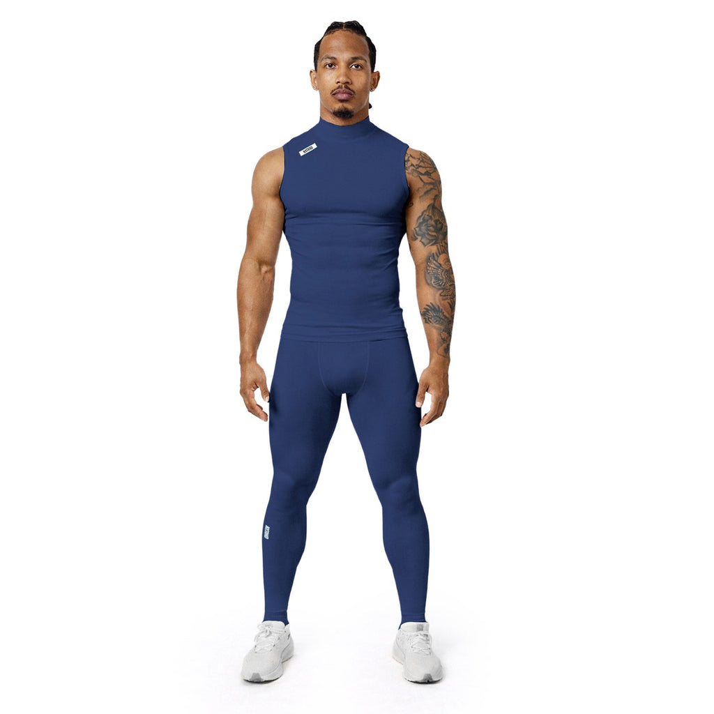 Nxtrnd Core Turtleneck Compression Sleeveless Navy Blue
