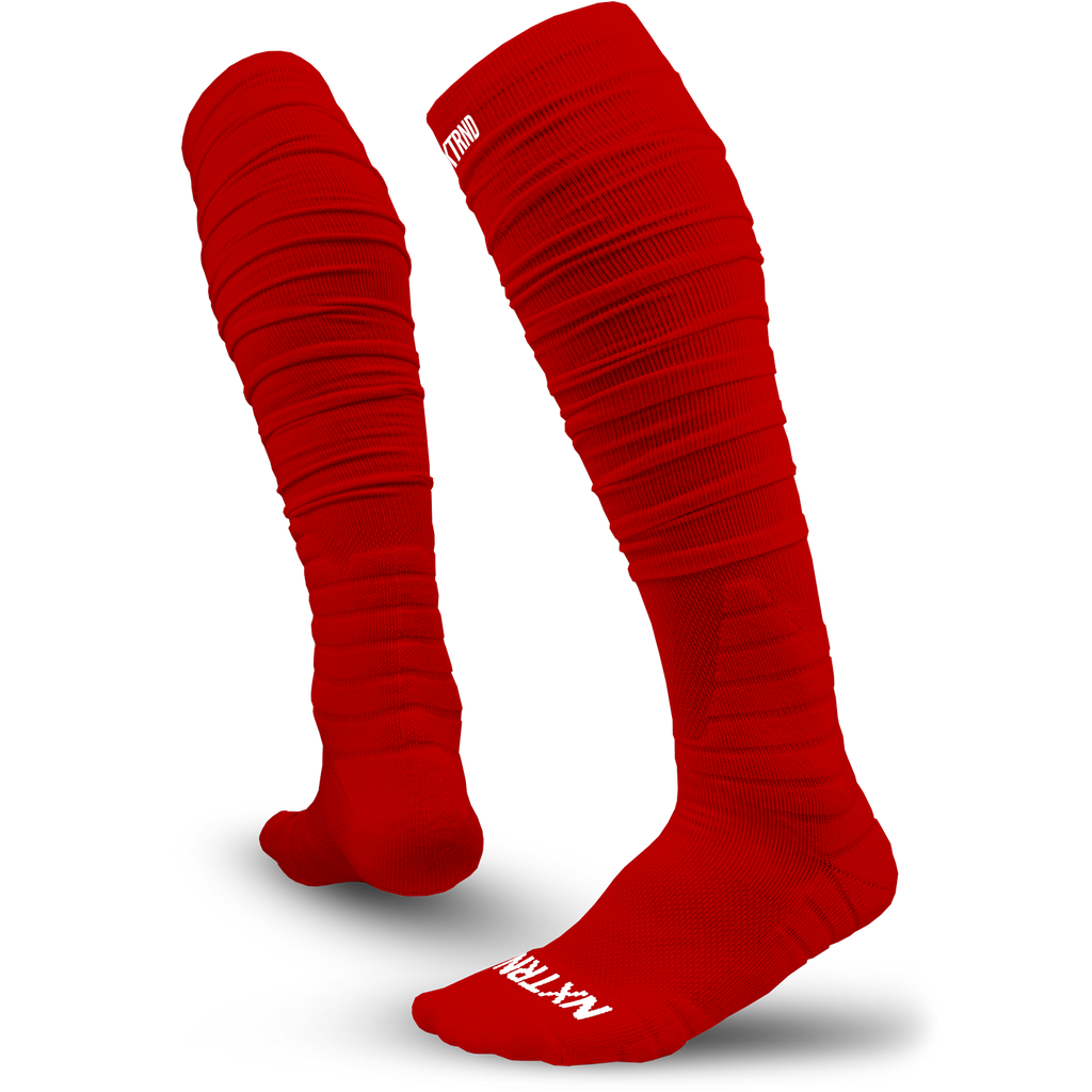 NXTRND XTD® Scrunch Football Socks Red