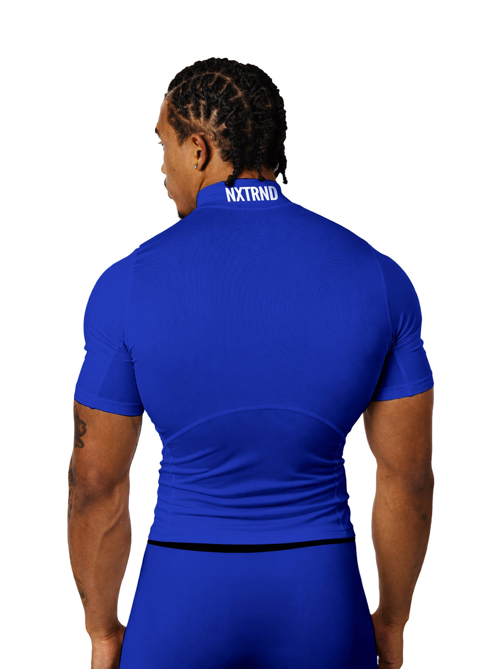 Nxtrnd Core Turtleneck Compression Short Sleeve Blue