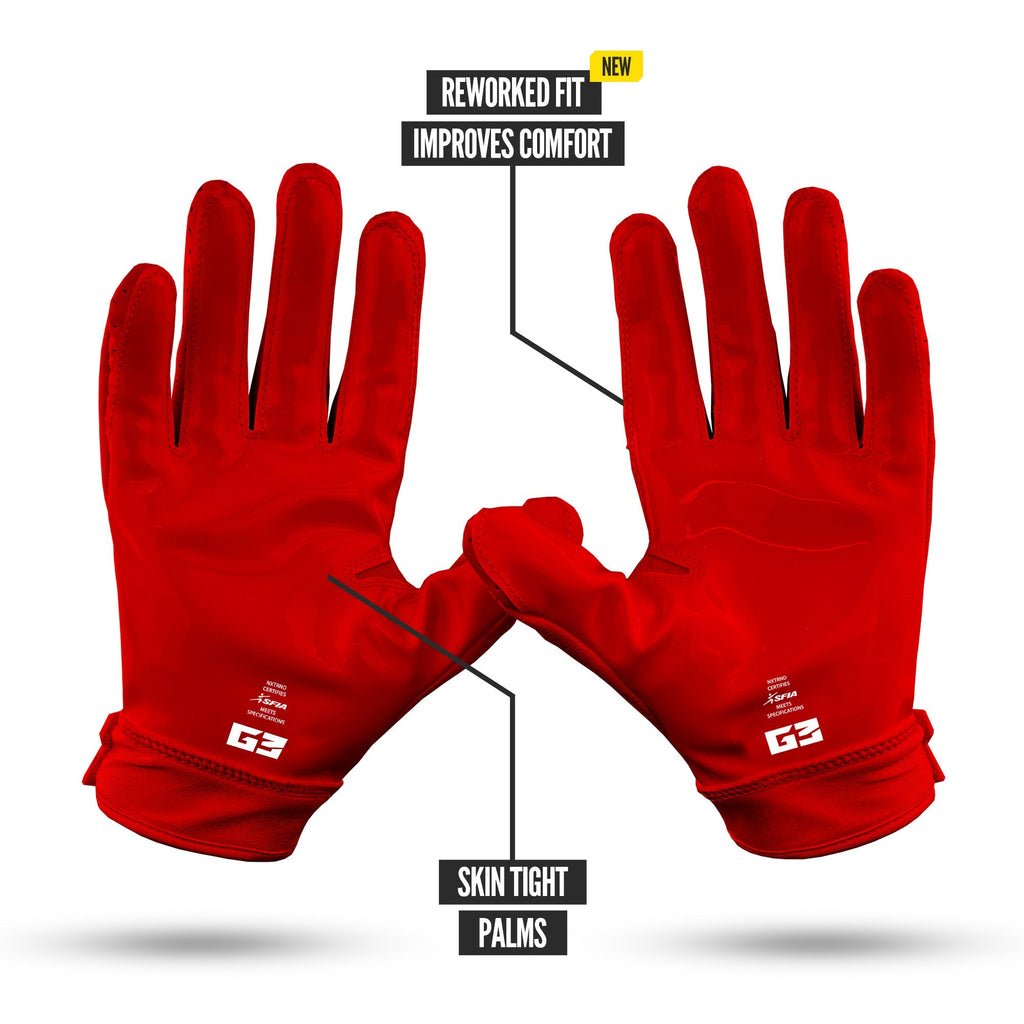 NXTRND G3® Pro Padded Football Gloves Red