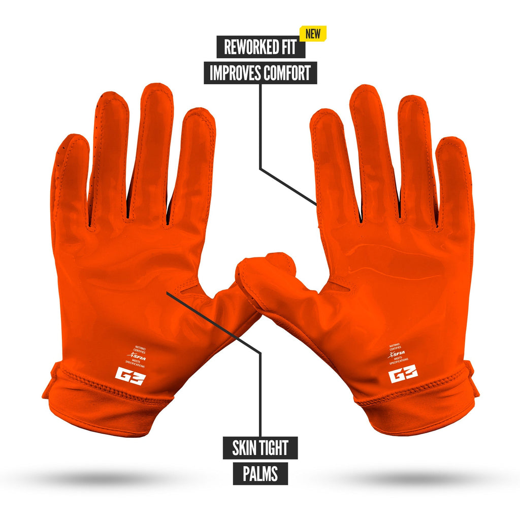 NXTRND G3® Pro Padded Football Gloves Orange