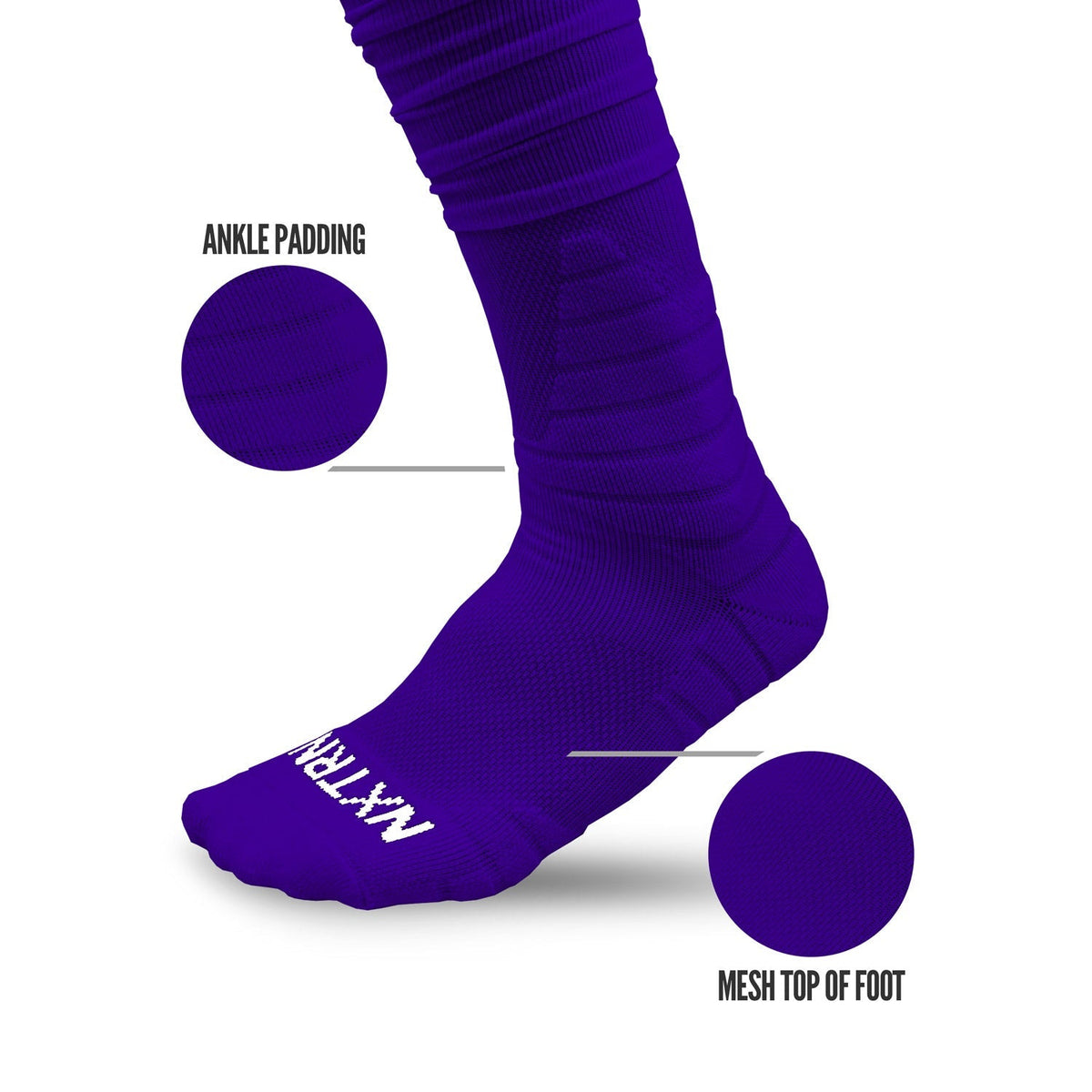NXTRND XTD® Scrunch Football Socks Purple