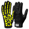 NXTRND G1® Youth Skeleton Football Gloves Black & Yellow