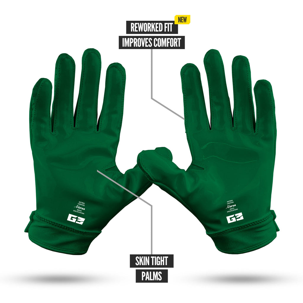 NXTRND G3® Pro Padded Football Gloves Dark Green