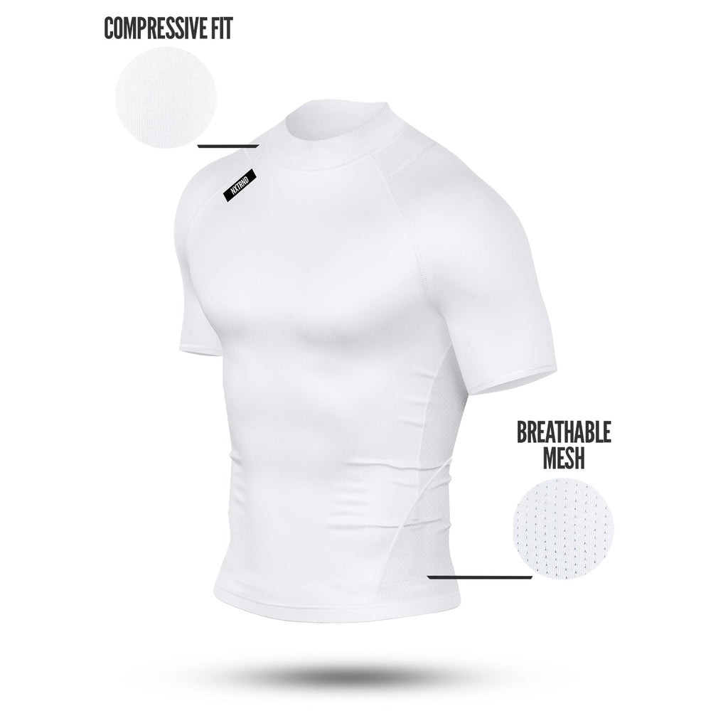 Nxtrnd Core Turtleneck Compression Short Sleeve White