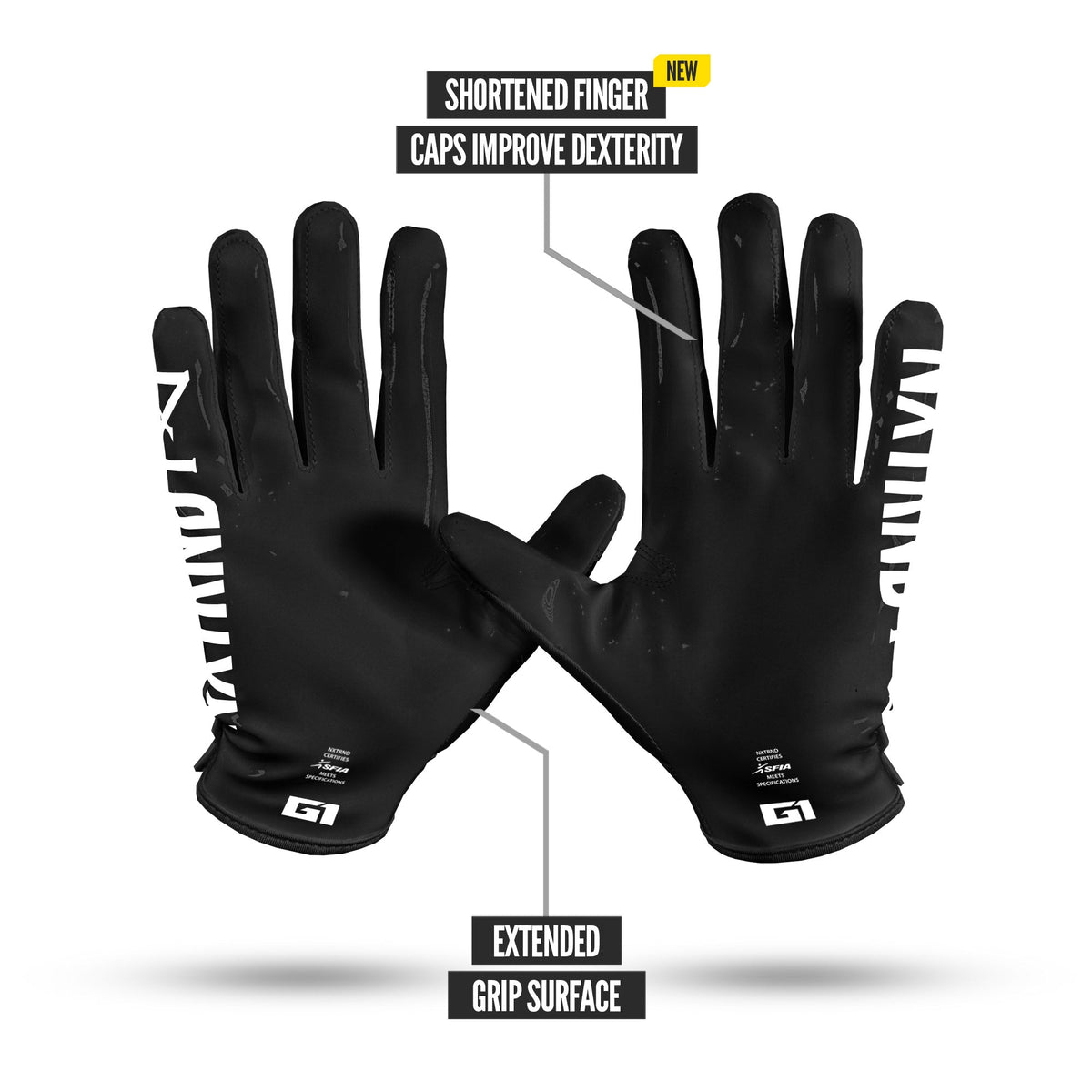 NXTRND G1® Pro Football Gloves Black