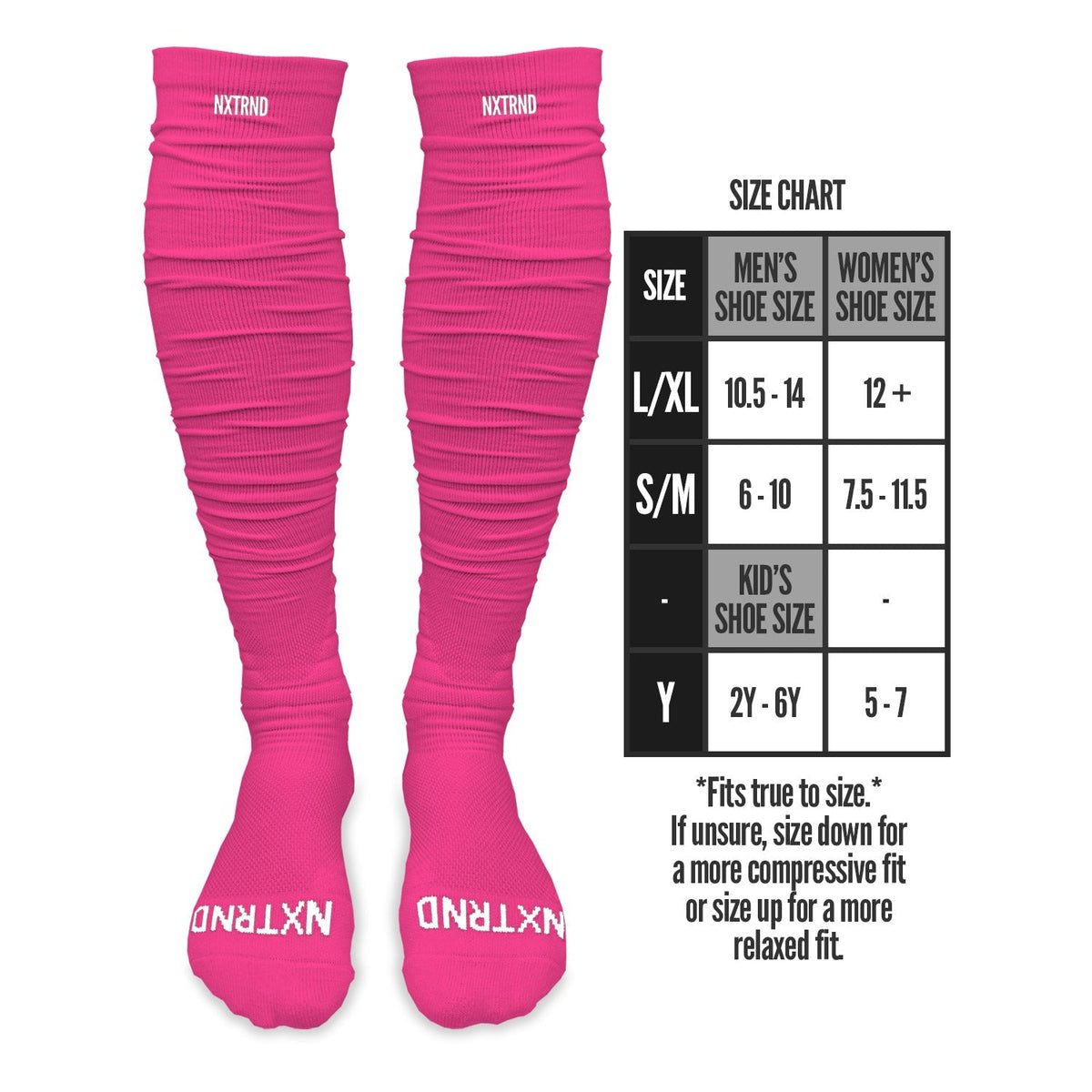 NXTRND XTD® Scrunch Football Socks Pink