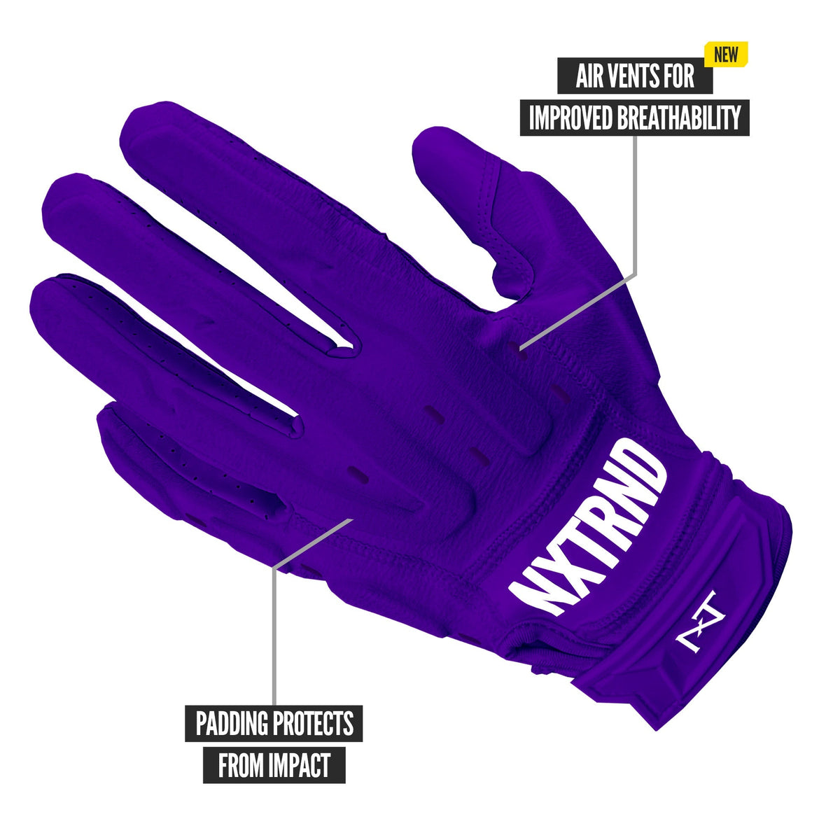 NXTRND G3® Pro Padded Football Gloves Purple