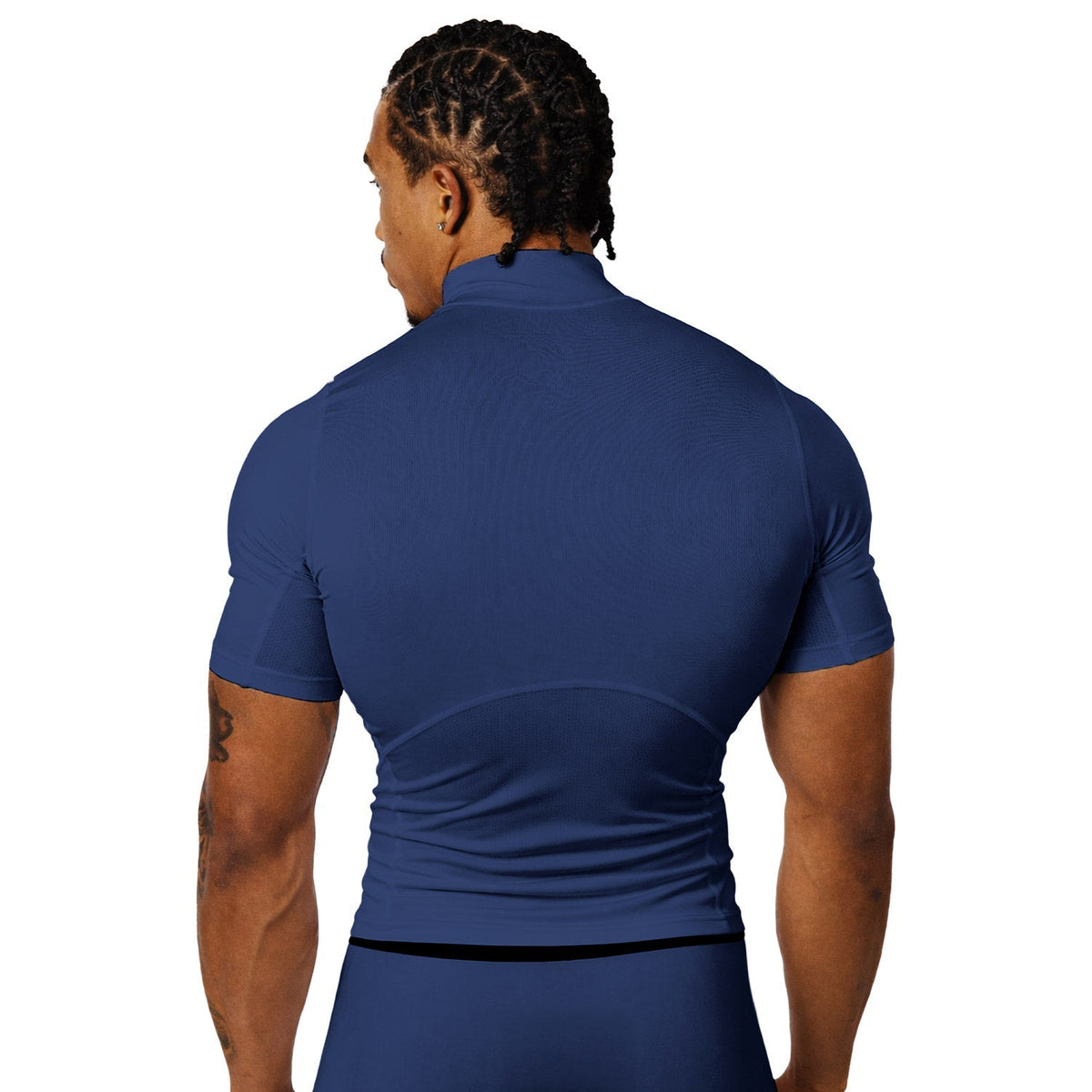 Nxtrnd Core Turtleneck Compression Short Sleeve Navy Blue