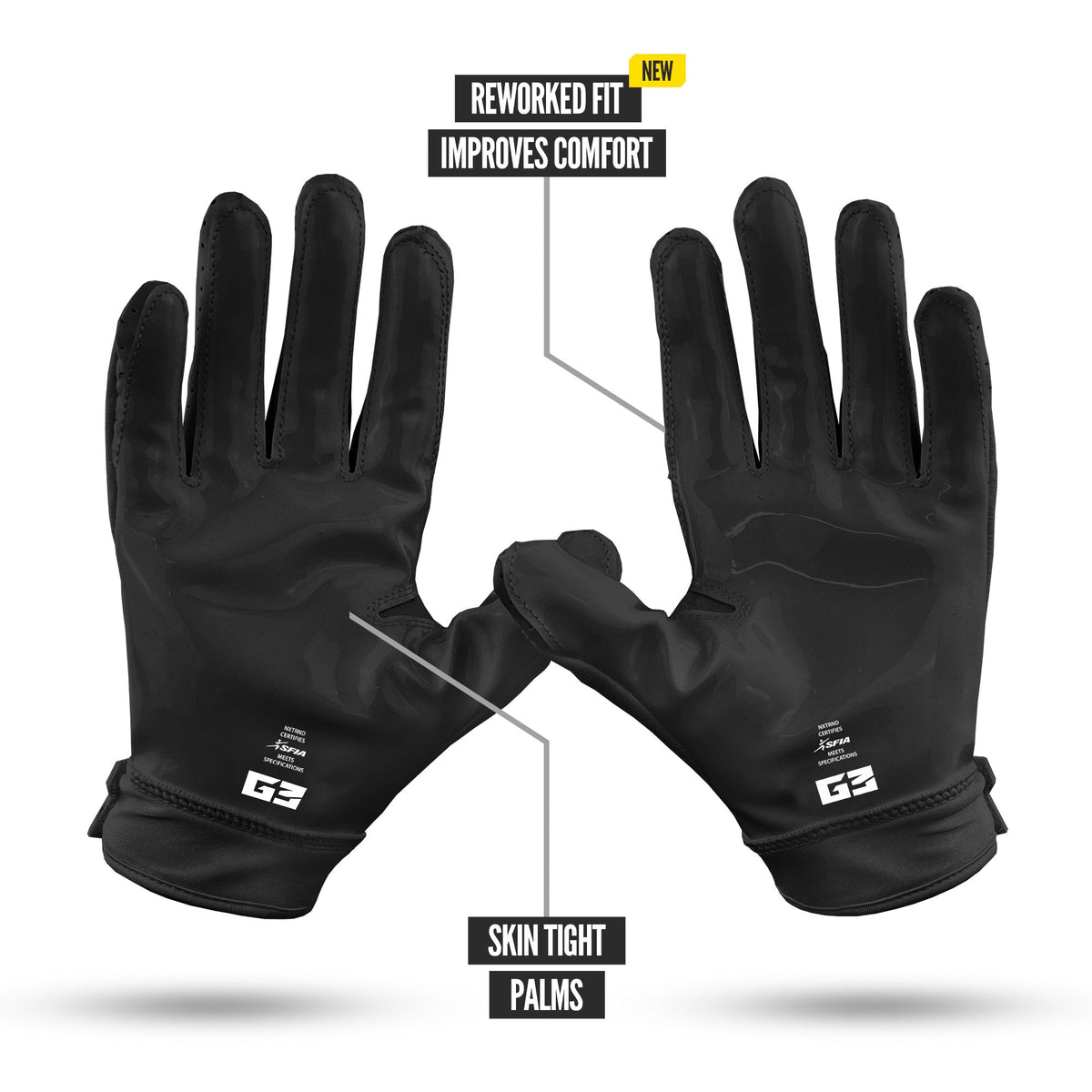 NXTRND G3® Pro Padded Football Gloves Black