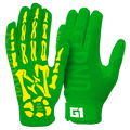 NXTRND G1® Youth Skeleton Football Gloves Green & Yellow