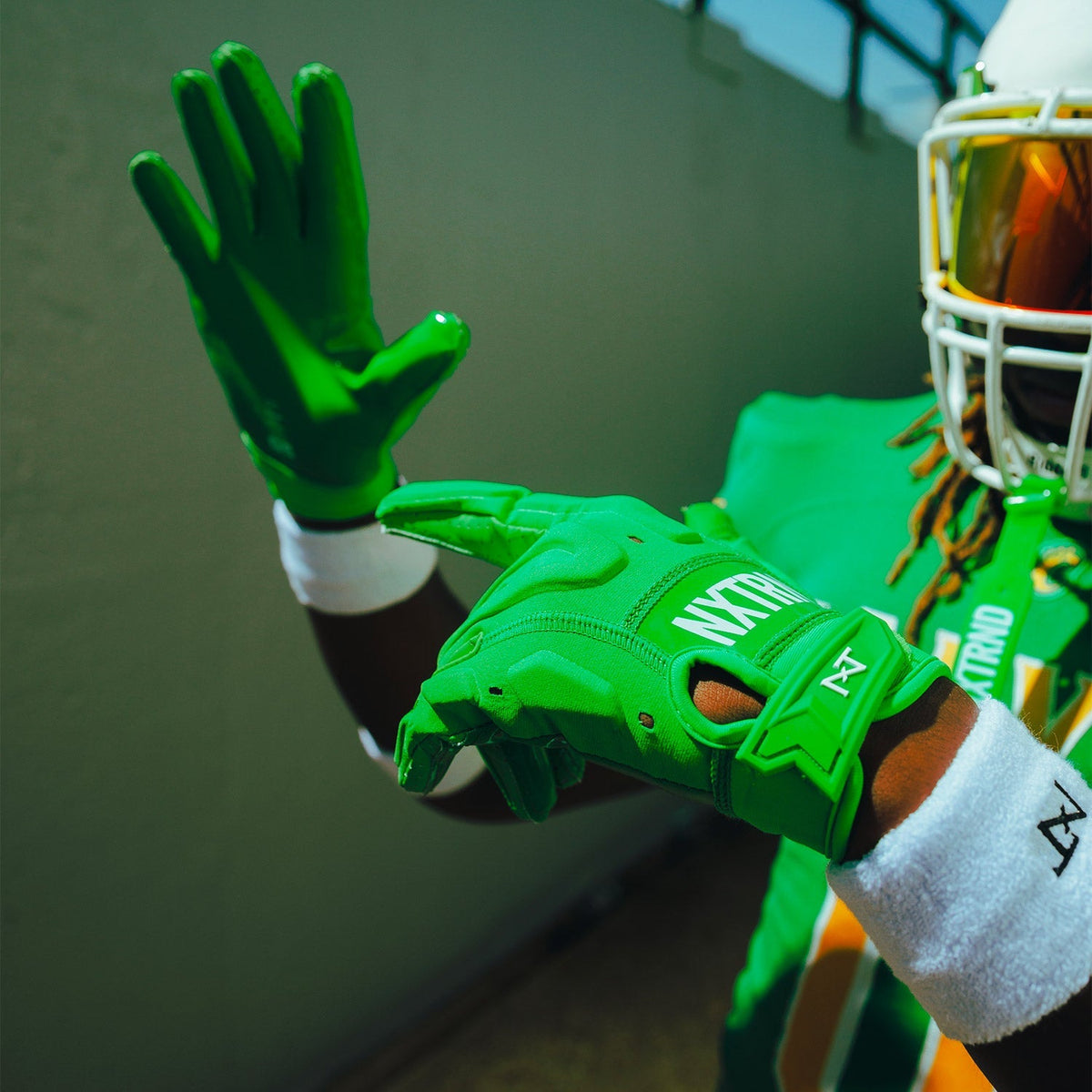 NXTRND G3® Pro Padded Football Gloves Green
