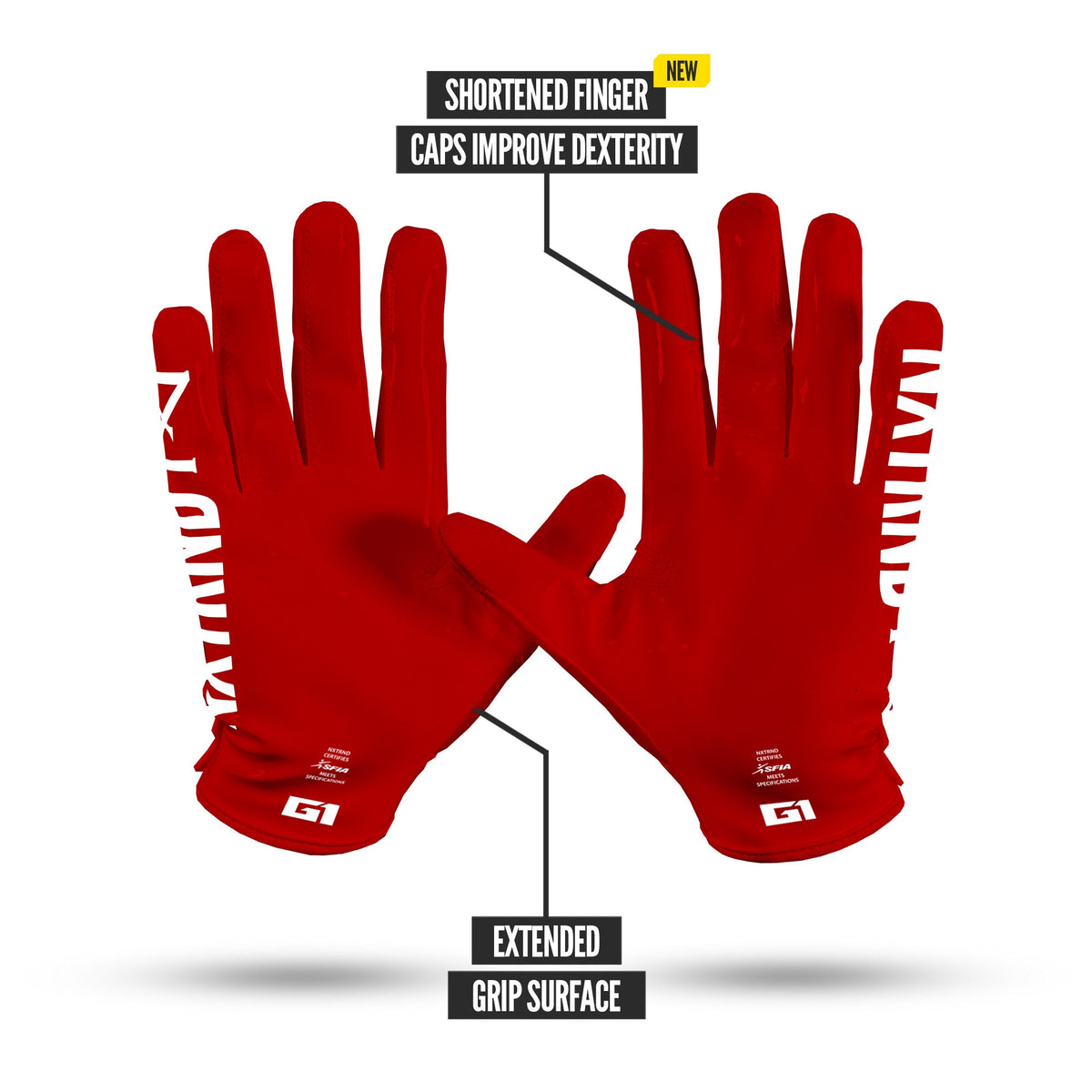 NXTRND G1® Pro Football Gloves Red