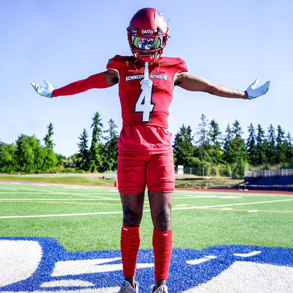 NXTRND Scrunch Football Leg Sleeves Red