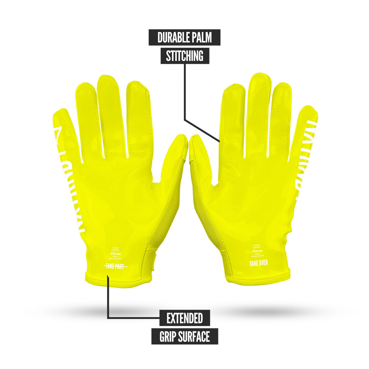 NXTRND G1® Youth Football Gloves Neon Yellow