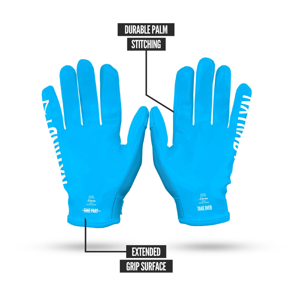 NXTRND G1® Youth Football Gloves Neon Blue