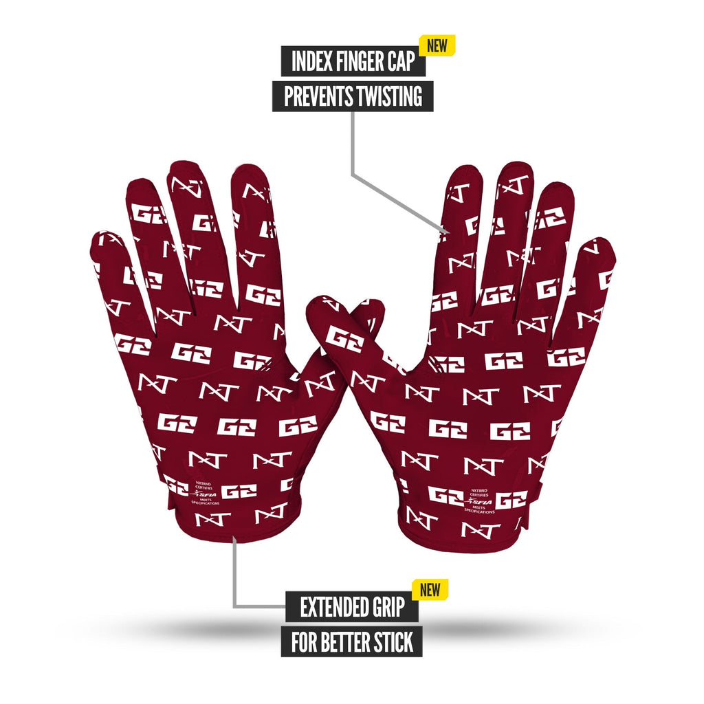 NXTRND G2® Pro Football Gloves Maroon