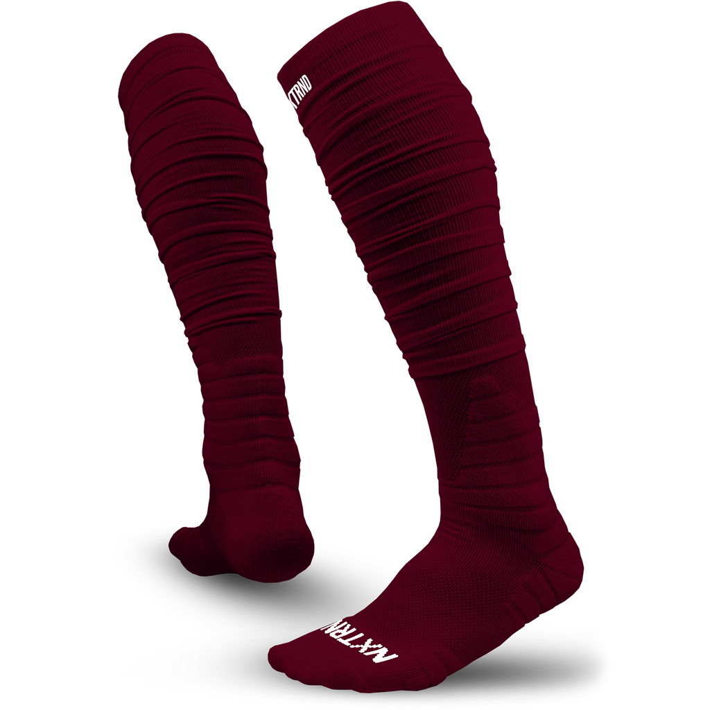 NXTRND XTD® Scrunch Football Socks Maroon