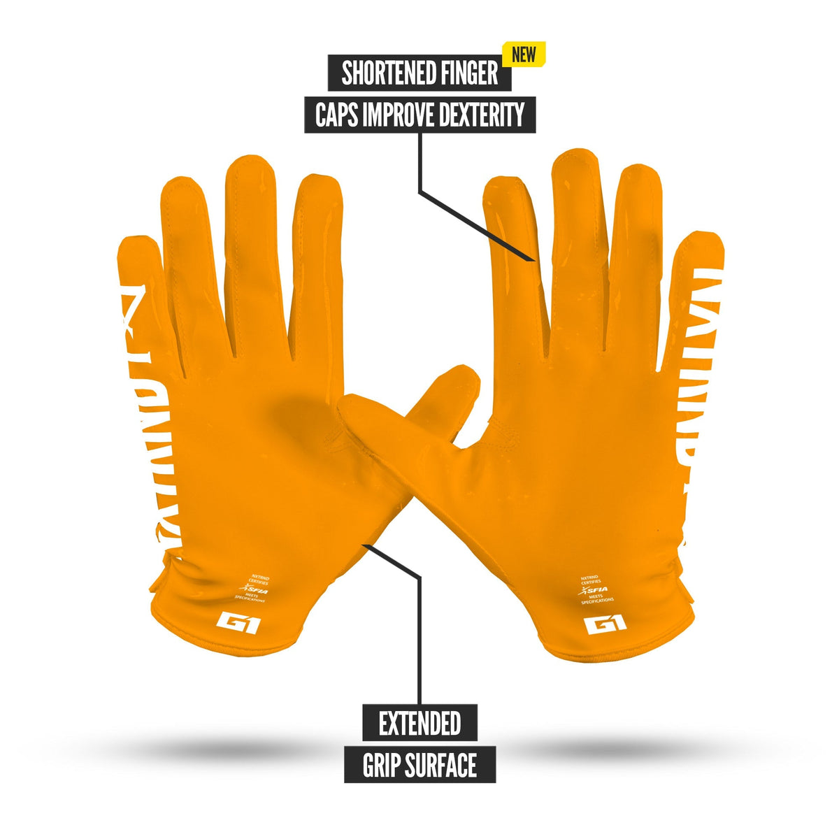 NXTRND G1® Pro Football Gloves Yellow