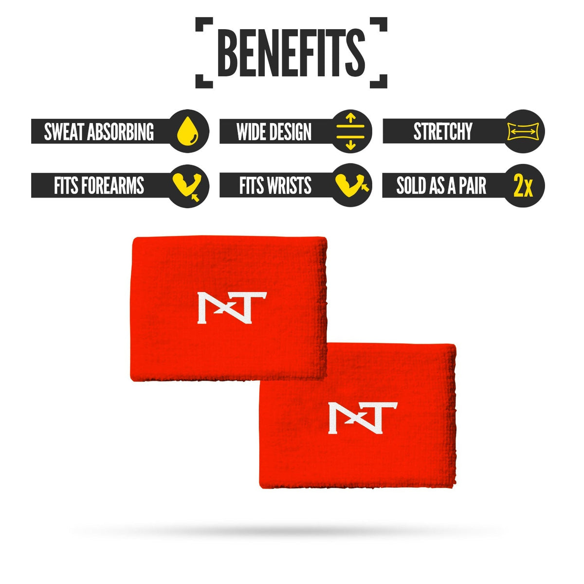 NXTRND Wrist Bands Orange (1 Pair)