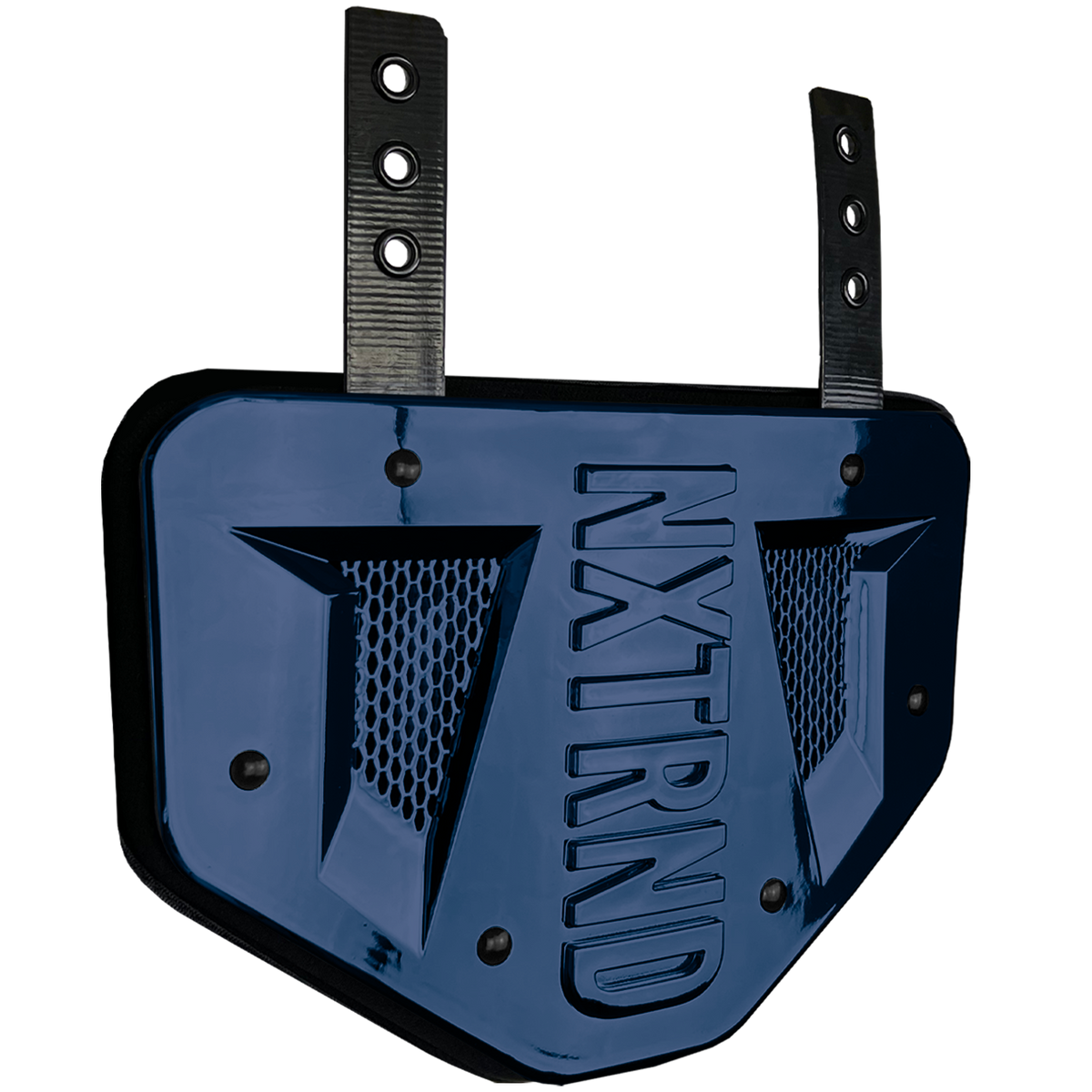 NXTRND B-PLATE® Football Back Plate Chrome Navy Blue