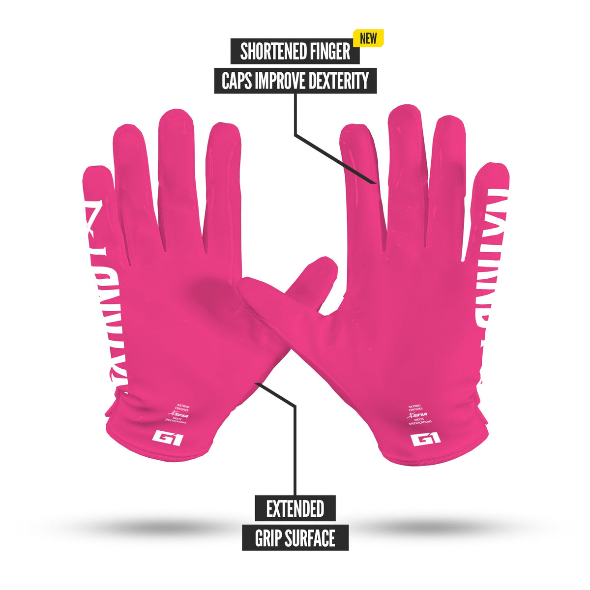 NXTRND G1® Pro Football Gloves Pink