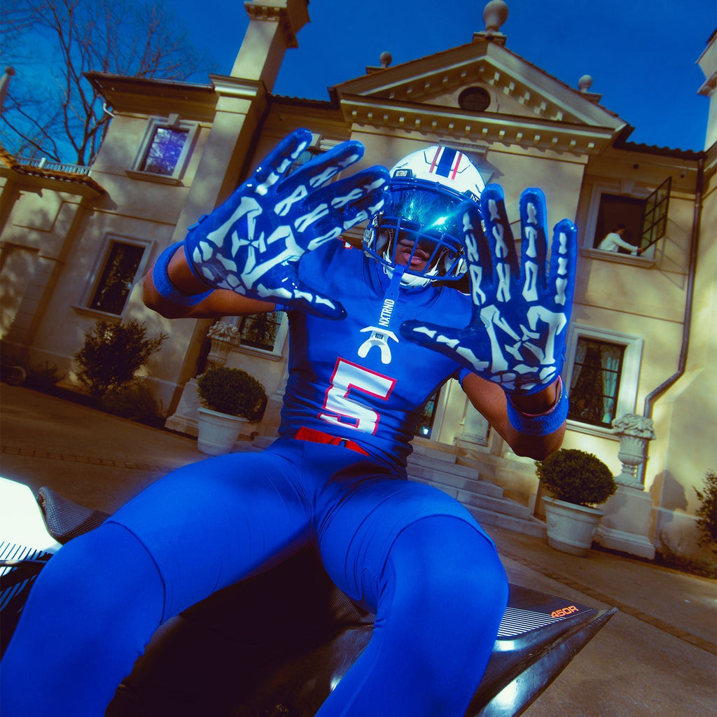 NXTRND G2® Pro Skeleton Football Gloves Blue & White