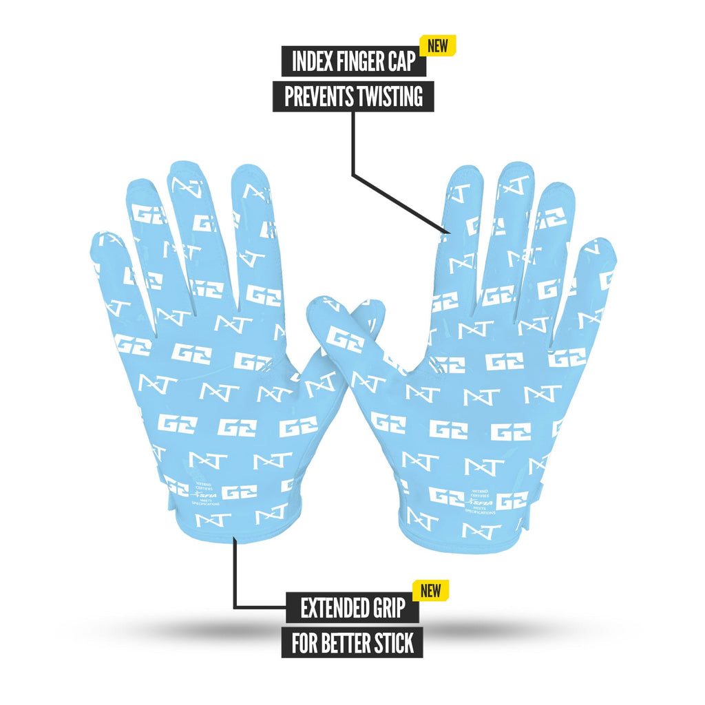 NXTRND G2® Pro Football Gloves Columbia Blue