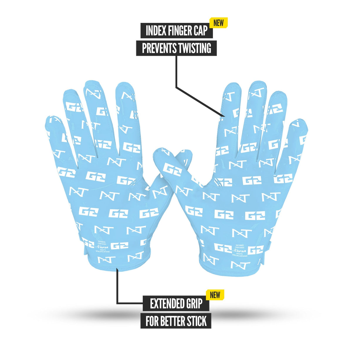 NXTRND G2® Pro Football Gloves Columbia Blue