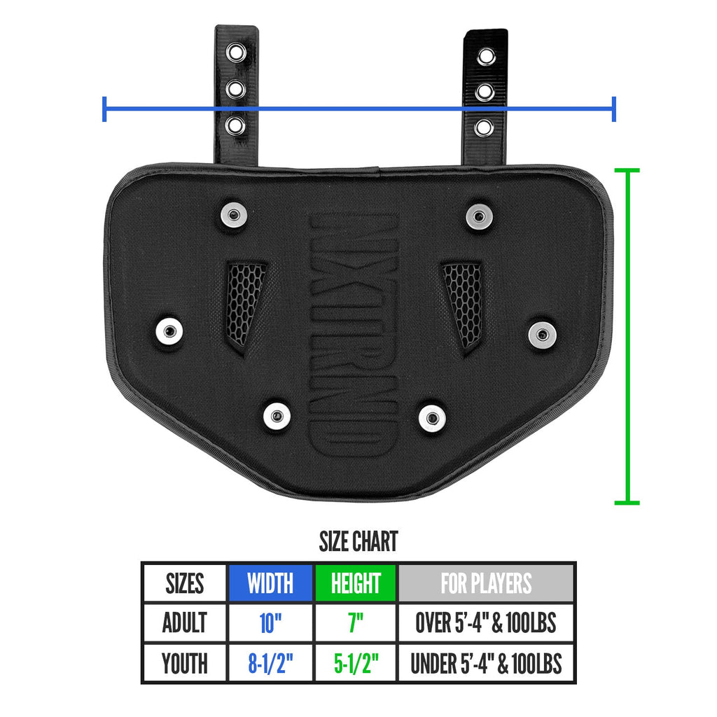 NXTRND B-PLATE® Football Back Plate Chrome Blue