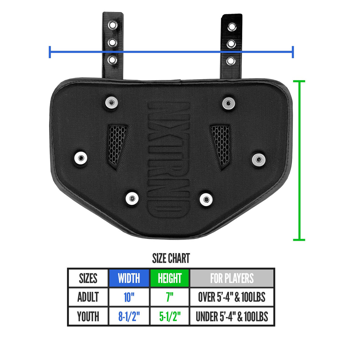 NXTRND B-PLATE® Football Back Plate Chrome Blue
