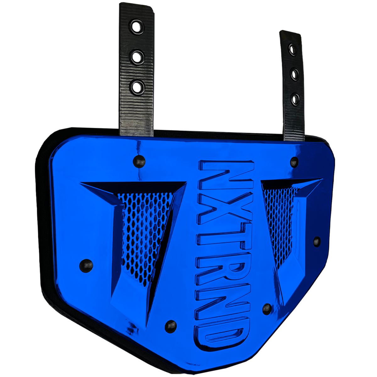 NXTRND B-PLATE® Football Back Plate Chrome Blue