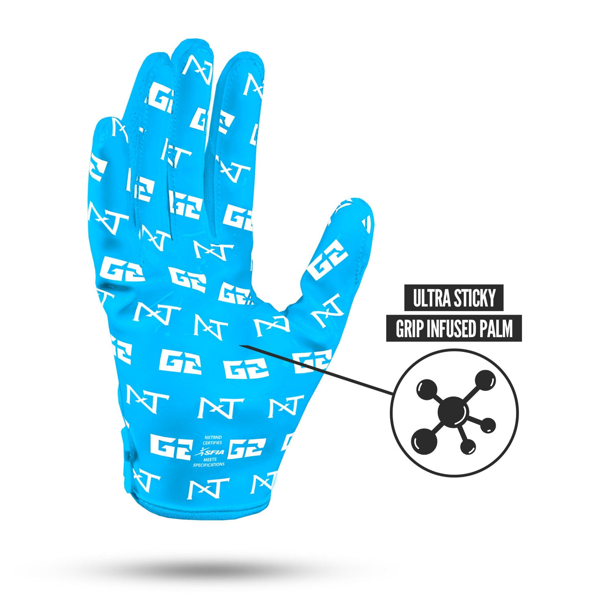 NXTRND G2® Pro Football Gloves Neon Blue
