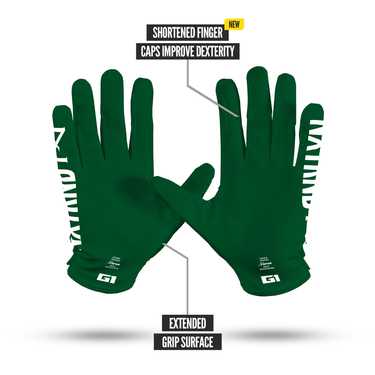 NXTRND G1® Pro Football Gloves Dark Green